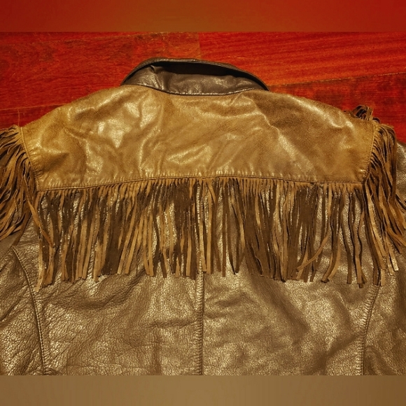 Adam Spencer Brown Leather Fringe Jacket - Picture 6 of 9